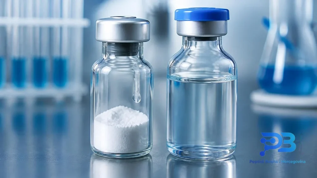 Priprema rekonstitucije liofiliziranog peptida bakteriostatskom vodom u laboratorijskim uvjetima