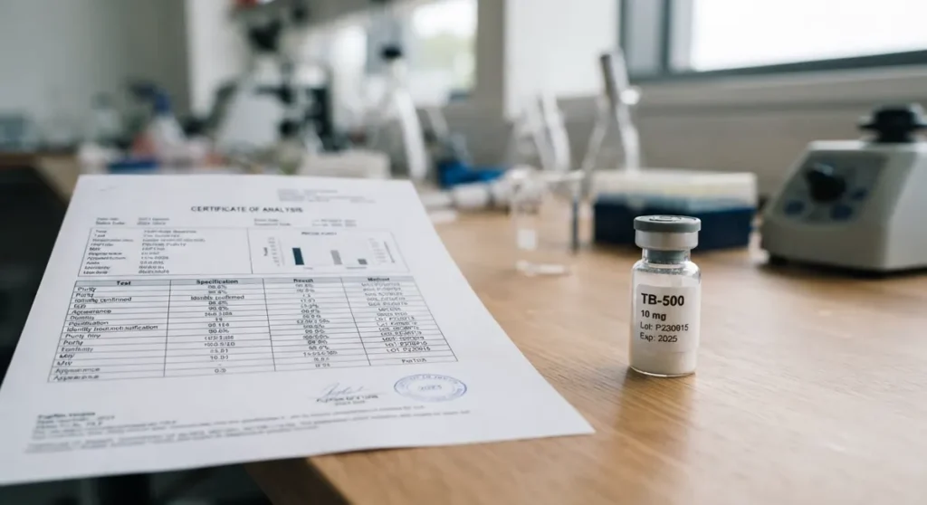 Certifikat analize (coa) — TB 500 vodič u istraživačkom kontekstu